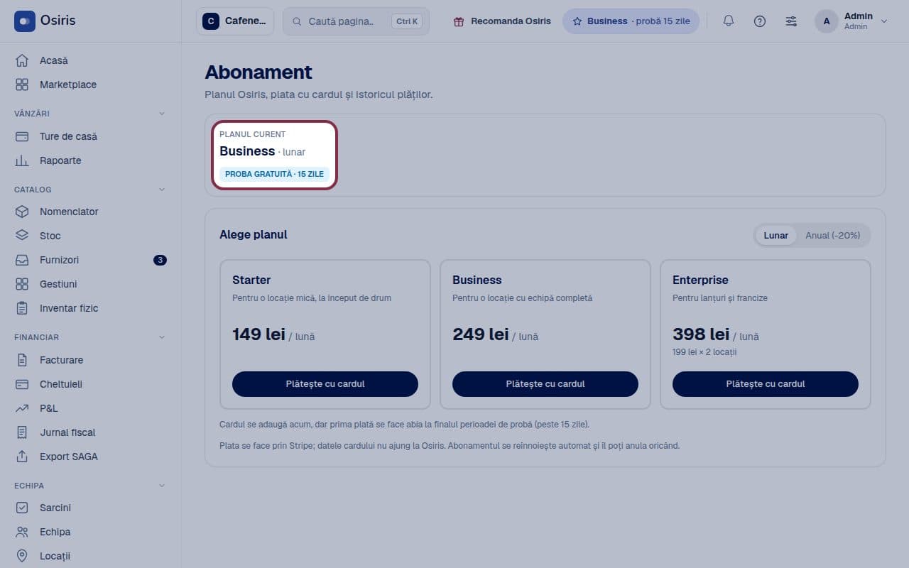 Pasul 2: Vezi planul actual