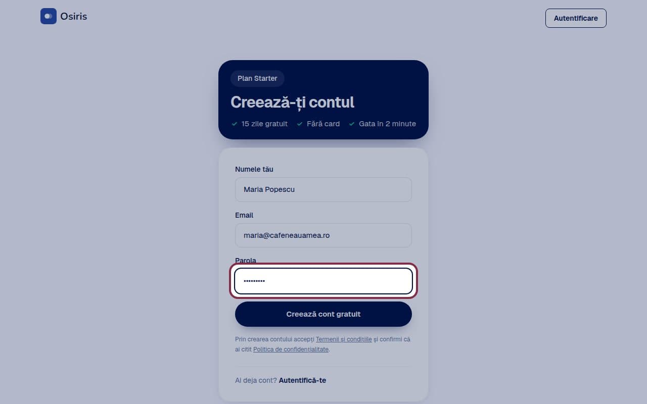 Captură din lecția video „Creează-ți contul”