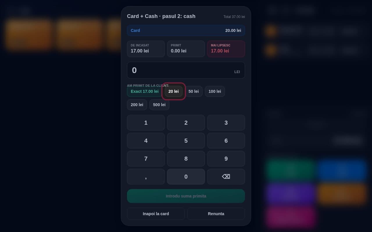 Pasul 4: Restul cash